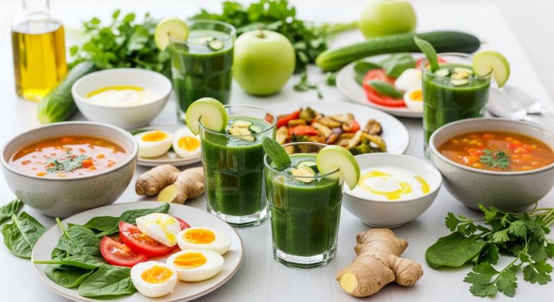 Aktif Detoks Evresi Ve Yesil Smoothie Ile Saglikli Ogunler