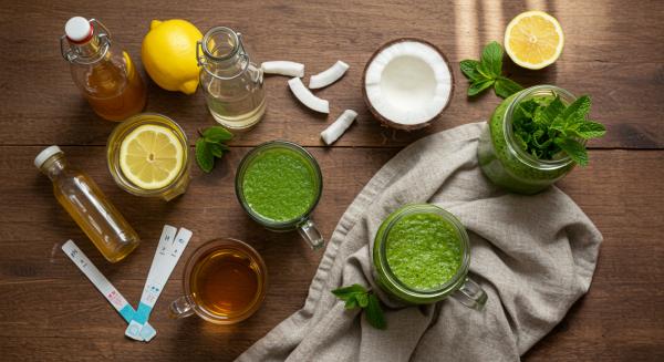 Alkali detoks içecekleri limonlu su elma sirkesi hindistancevizi suyu pH dengesi alkalileştiren içecekler detoks suları