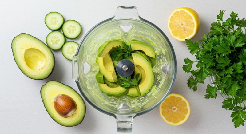 Avokado Detoks Suyu Hazirlama Blender