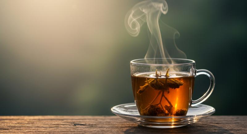 Bitki Cayi Fincan Buhar Sisin Arka Plan