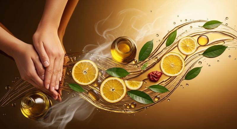 Bitkisel Yag Masaji Ve Lenf Akisini Simgeliyen Dogal Gorsel