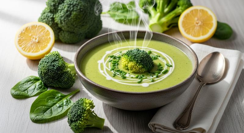 Brokoli Detoks Corbasi Ve Besleyici Yesil Sebzeler