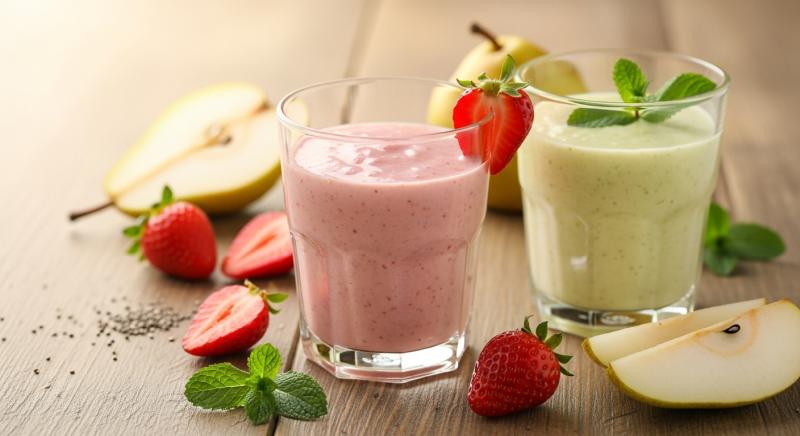 Cilekli Armutlu Smoothie Bagisiklik Destegi Bokeh Gorsel