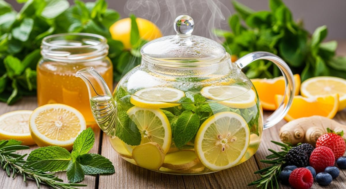 Detoks Cayi Hazirlanisi Ve Taze Bitkilerle Masa