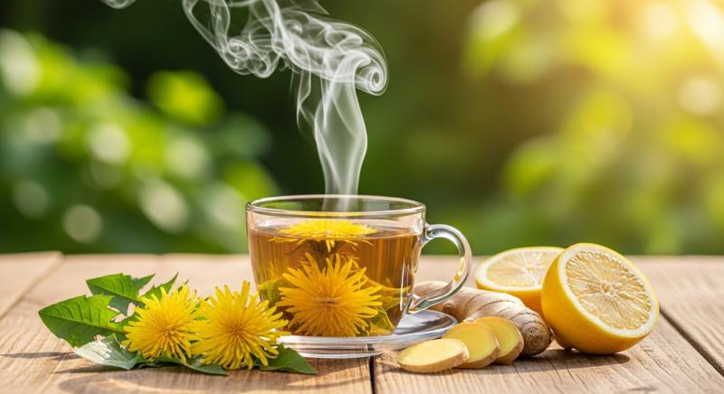 Detoks Cayi Zencefil Karahindiba Karaciger Toksin Arinma Bokeh Gorsel