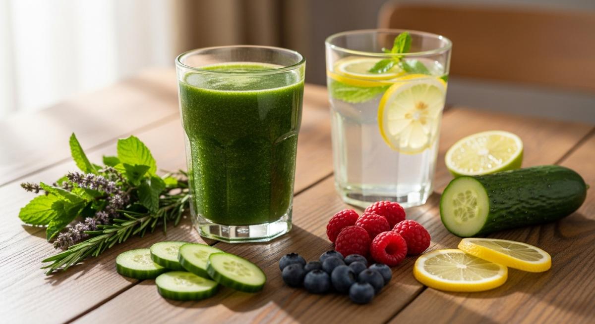 Detoks Icecekleri Ve Taze Meyvelerle Dogal Masa