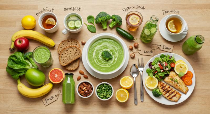 Detoks Yemekleri Kombinasyonu Gunluk Beslenme Programi