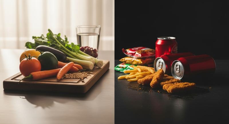 Dogal Beslenme Saglikli Vs Islenmis Gidalar Karsilastirma Bokeh Gorsel