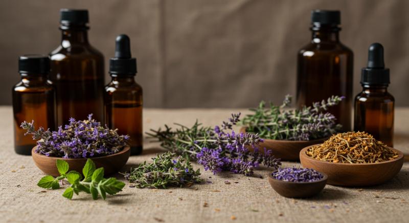 Dogal Keten Kumas Taze Otlar Yumusak Odak