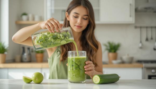 Evde Smoothie Hazirlayan Kadin