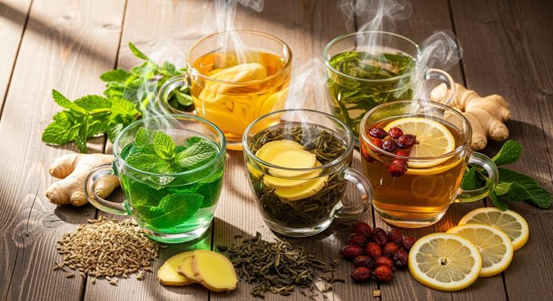 Farkli Detoks Caylari Ve Bitkisel Karisimlar Masada