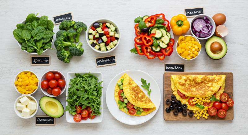 Farkli Sebze Kombinasyonlari Omlet Cesitleri