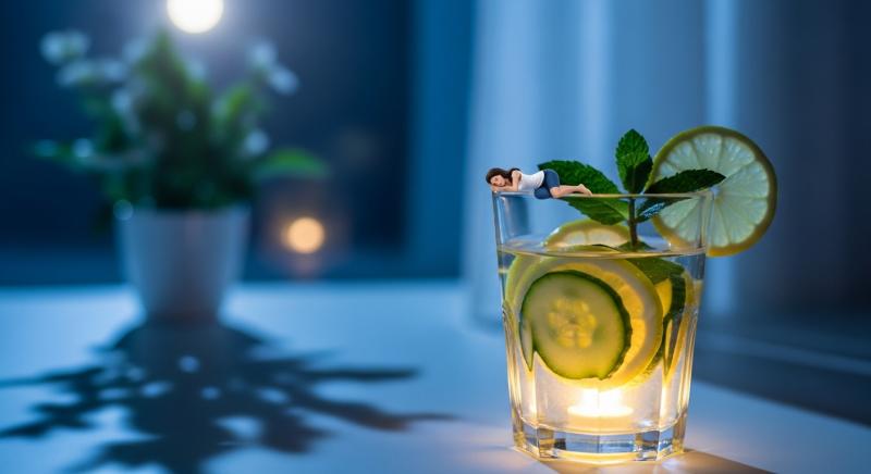 Gece Detoks Icecegi Yaninda Dinlenen Minyatur Kadin Gorseli