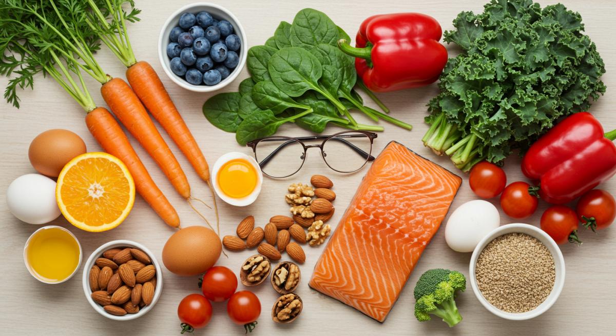 Göz sağlığı için iyi gelen besinler havuç ıspanak yaban mersini somon balığı ve ceviz ile göz sağlığı vitamini kaynakları