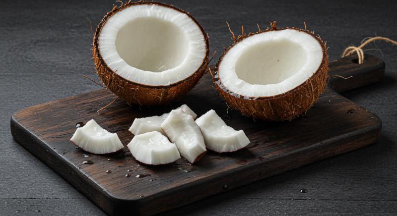 Hindistan Cevizi Yarim Parcalari Ahsap Kesme Tahtasi