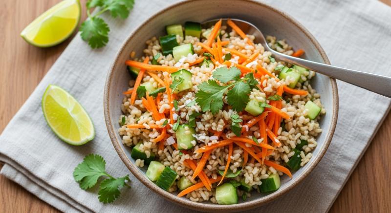 Hindistancevizli Esmer Pirinc Salatasi Dogal Kase Sunum