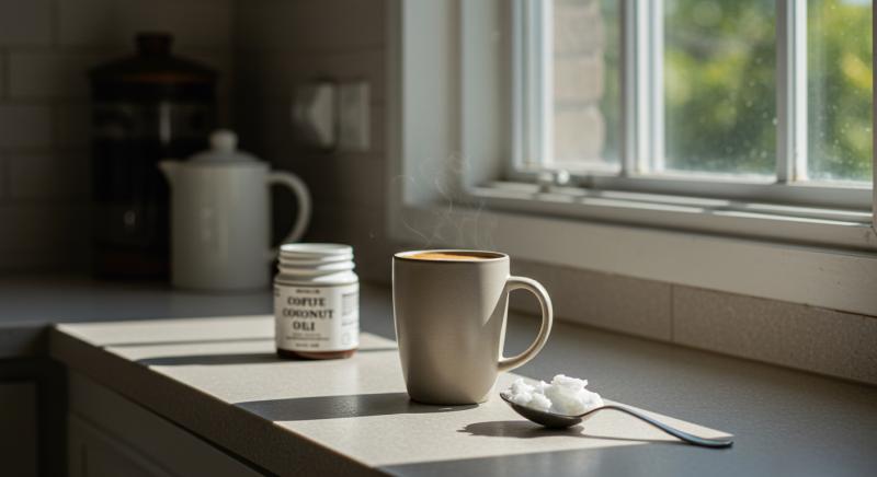 Kahve Fincan Hindistan Cevizi Yagi Sabah Isigi