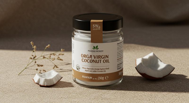 Kavanoz Organik Virgin Hindistan Cevizi Yagi Etiket