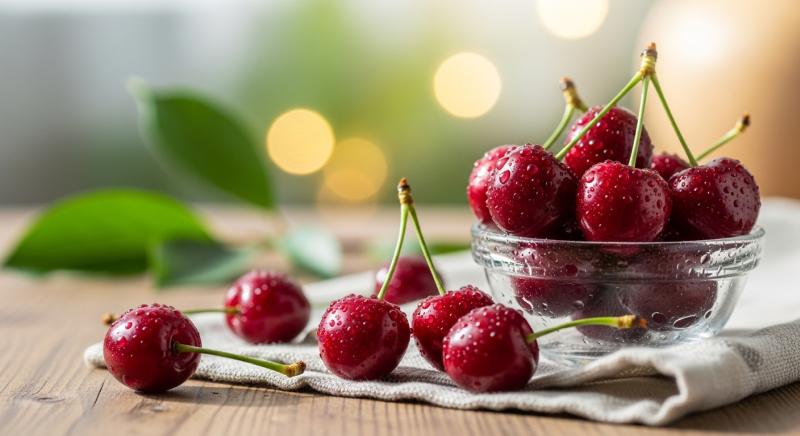 Kiraz Antioksidan Cilt Sagligi Antosiyanin Bokeh Dogal Isik Gorseli