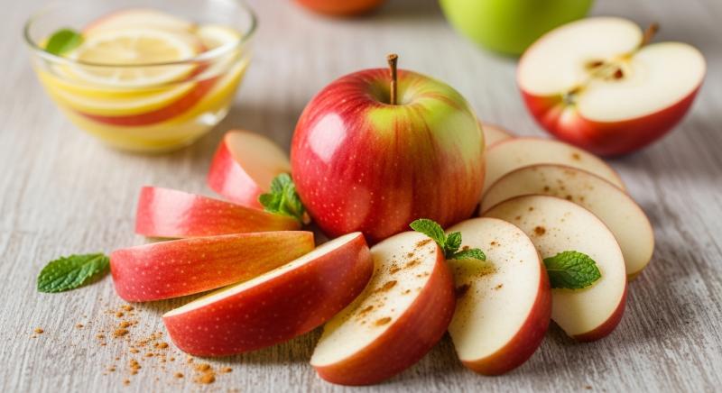 Kirmizi Yesil Elma Dilimleri Tarif Icin Sunum