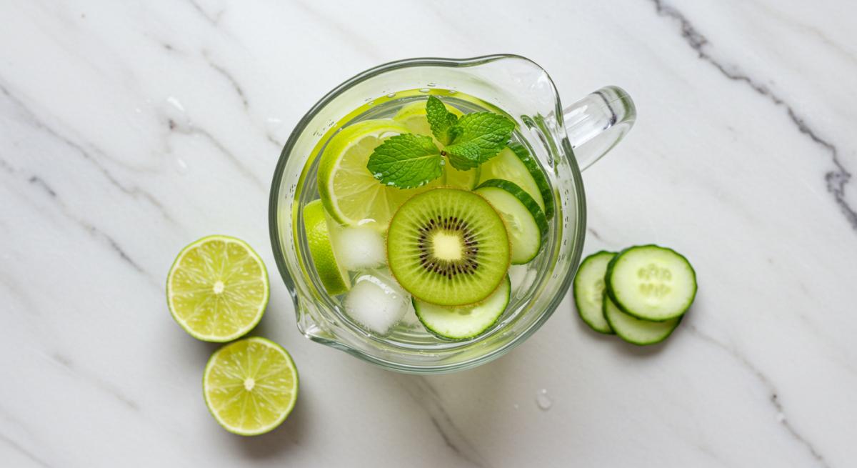 Kivili detoks suyu tarifi yağ yakıcı lime salatalık C vitamini bağışıklık güçlendirici sağlıklı içecek