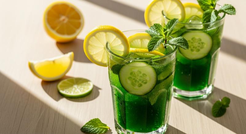 Limonlu Yesil Detoks Icecegi Ve Dogal Tazelik Gorseli