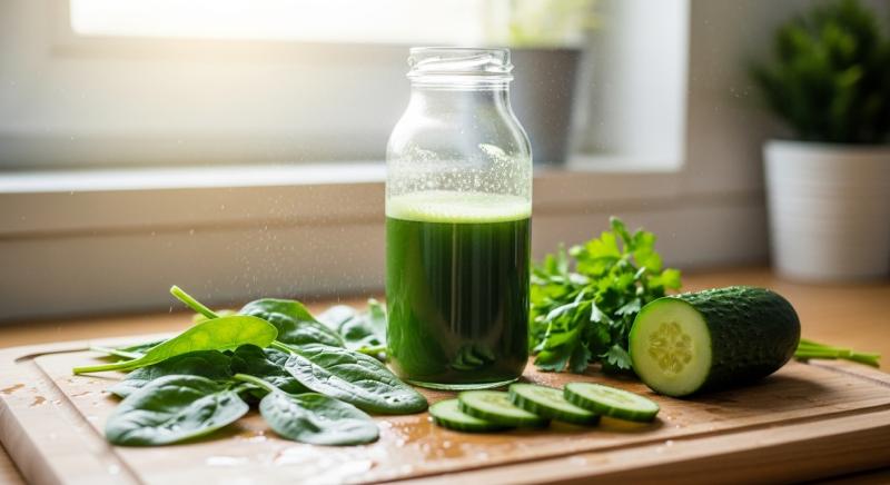 Magnezyum Zengini Yesil Detoks Icecegi Ispanak Maydanoz Salatalik Bokeh Gorseli