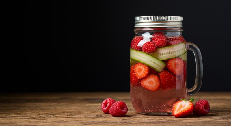 Mason Kavanoz Katli Detoks Suyu Renkli Meyveler