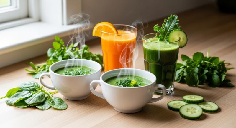 Menopoz Icin Hafif Sivi Detoksu Ve Yesil Corbalar