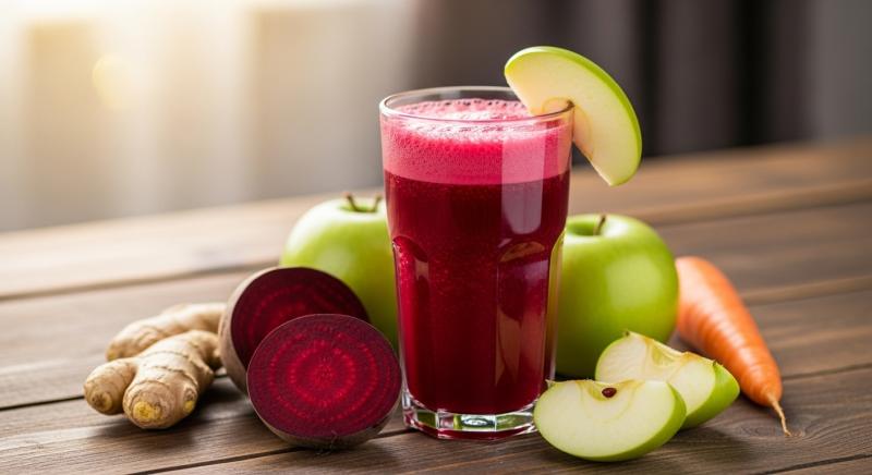 Pancar Elma Detoks Suyu Dogal Icicek Kirmizi Rustik Bokeh Gorsel