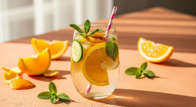 Portakalli Detoks Suyu Citrus Ferah Bardak