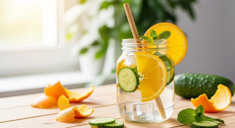 Portakalli Salatalikli Yag Yakici Icecek