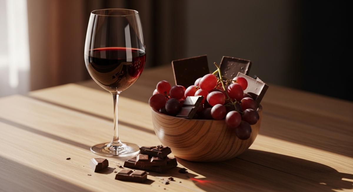 Resveratrol Kaynagi Uzum Sarap Ve Bitter Cikolata Gorseli