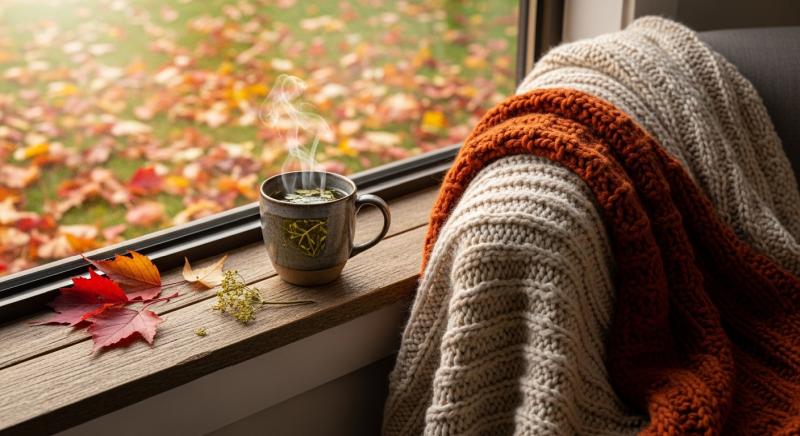 Sonbaharda Bitki Cayi Ve Dogal Dinlenme Atmosferi