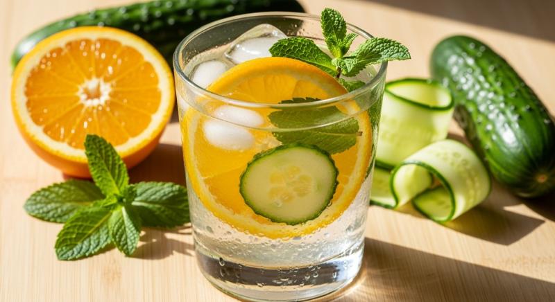 Yaz Detoks Icecegi Portakal Salatalik Nane