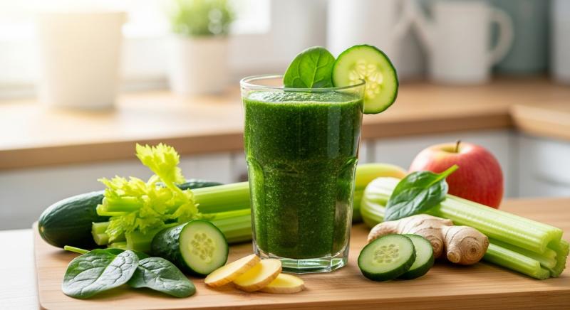 Yesil Smoothie Detoks Enerji Bokeh Gorsel