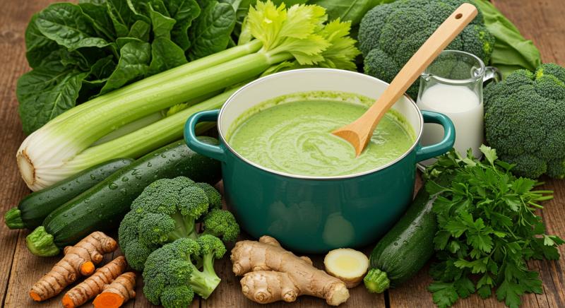 Zenginlestirilmis Yesil Sebzeli Brokoli Detoks Corbasi