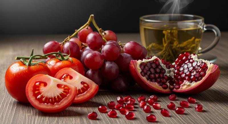 antioksidan besinler domates uzum nar yesilcay