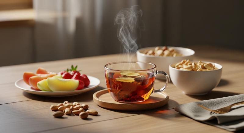 bitki cayi hafif atistirmalik uyumu