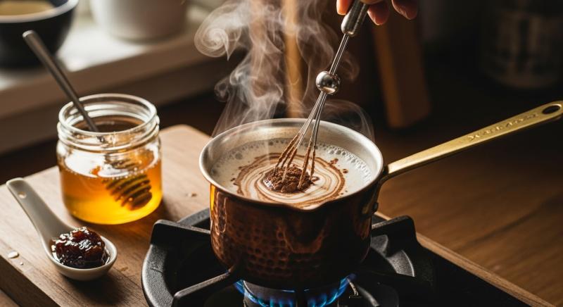 bitkisel sutle ham kakaolu sicak cikolata hazirlama