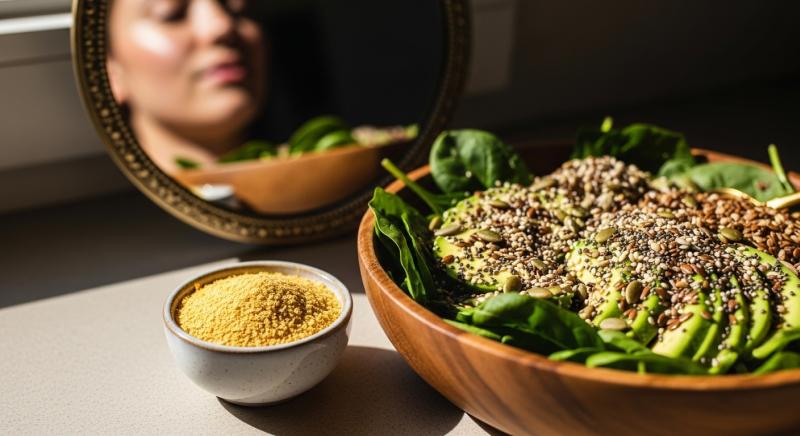 cilt dostu besin mayasi ve besleyici salata