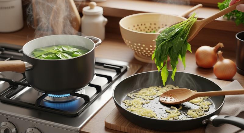 ciris otu hafif haslama ve sote sahnesi