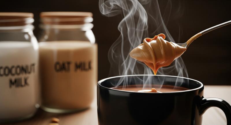 fistik ezmeli proteinli sicak cikolata varyasyon