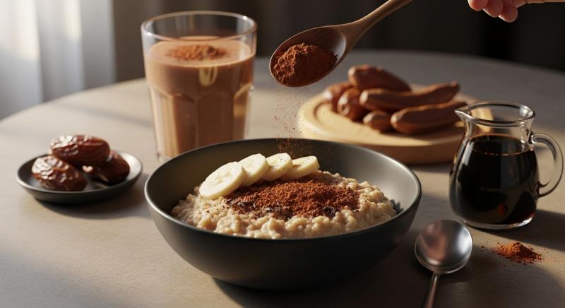 ham kakao tozu ile dogal tatli kahvalti