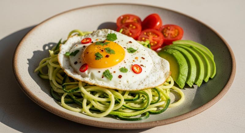 Kabak Spagetti Goz Yumurta Kahvalti Tabagi