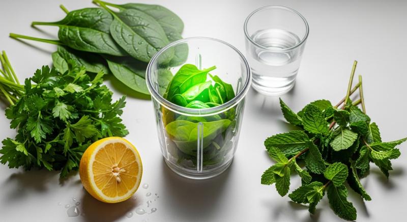 klorofil shot malzemeleri taze yesillikler