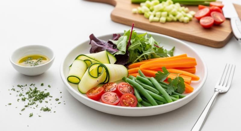 mevsim sebzeli basit ogun sahnesi