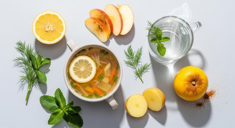 midede rahatlama saglayan hafif besinler sanatsal duzenleme