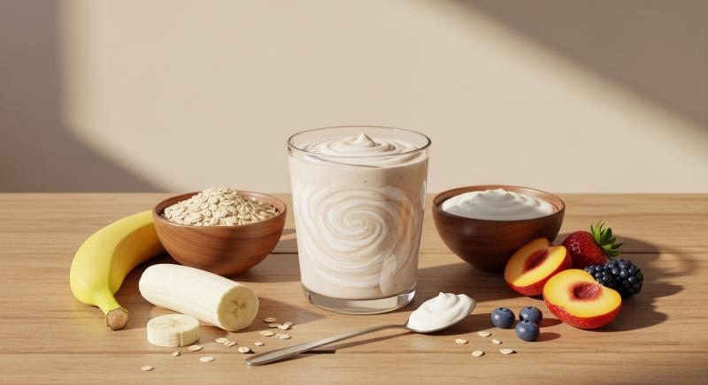 muz yulaf yogurt smoothie