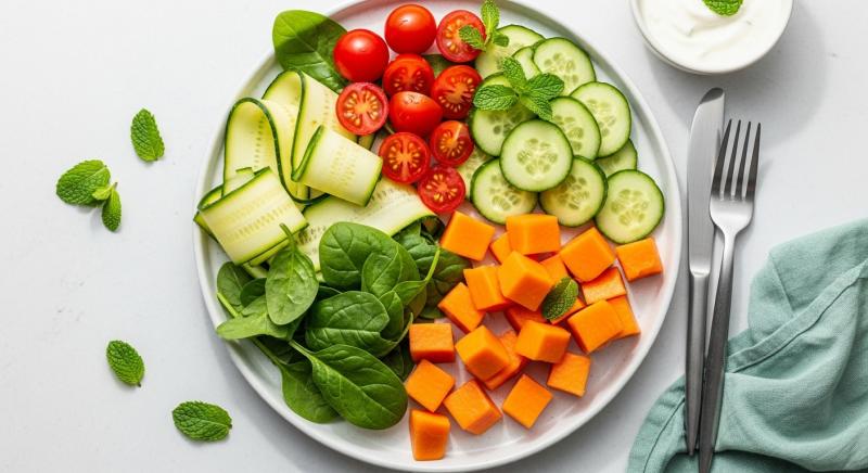 renkli tabak papaya uyum sahnesi